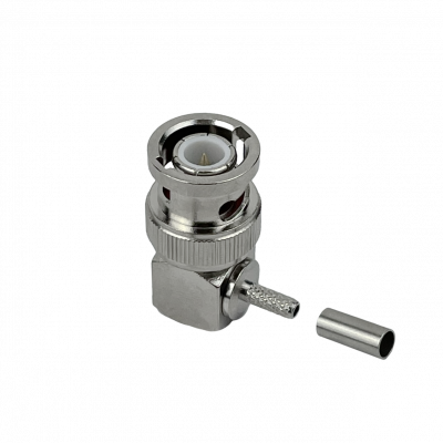 BM1J BNC-Macho 90-Grados RG316 Conector Crimpeable CA100 RG174