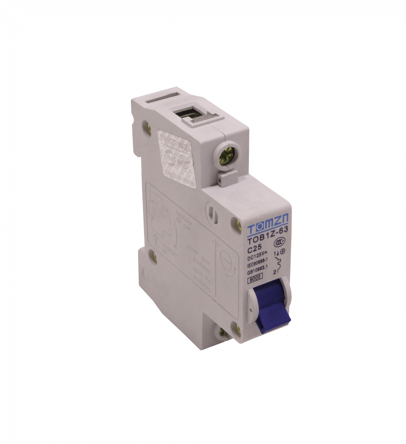 AUTO-DC-25A TOMZN 25A 125VDC Corriente Directa Disyuntor Automático Termomagnético C25