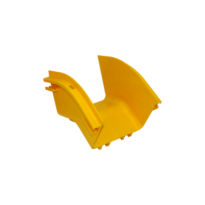 CCA-120-AE Codo externo 45° amarillo 120x100mm, material PC+ABS libre de halógenos, macho