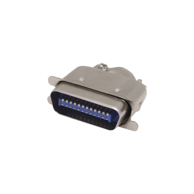 CEN24-M Conector 24-pines Macho para Soldar Centronics CEN24 con/Cubierta-Metalica