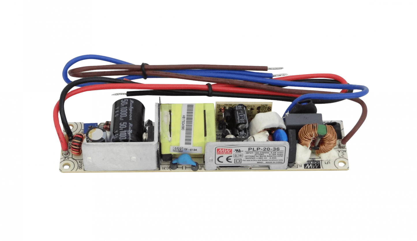 PLP-20-36 MEANWELL 20W 36V 0,55A Open-Frame Fuente-Poder 100-240VAC Ajustable