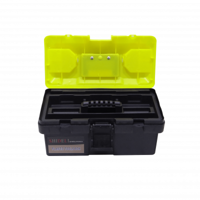 MALETIN-14 SHIDELI Estuche portaherramientas negro y amarillo de 36x18x18cm con compartimento interior