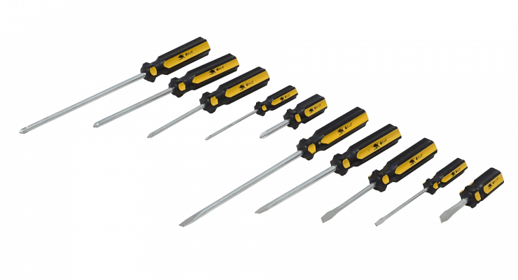 LLADORES-10 Kit 5-Paleta-3-5-6-6-6 / 5-Cruz-0-1-2-2-2 10-Destornilladores TN0311