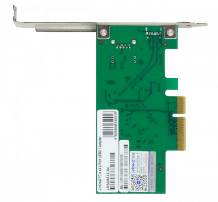 PCIE-USB31 LRLINK PCIe-x4 2-Puertos USB3.1 Tipo-C+Tipo-A Adaptador PCI Express Chipset ASM1142 10gbps