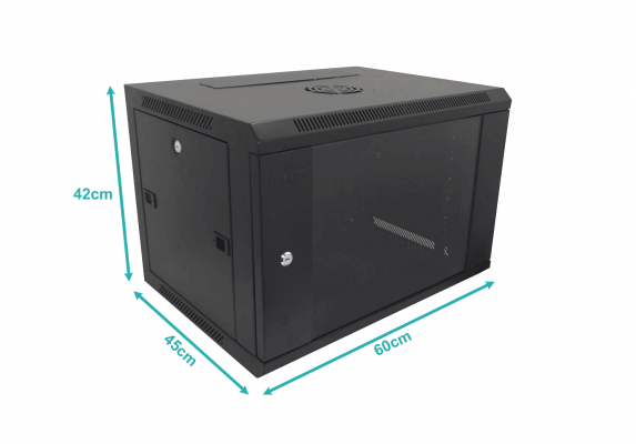 RK07-4L LINKMADE gabinete de pared para rack de 7 unidades, color negro, con 45cm de profundidad