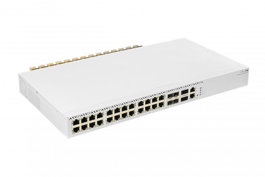 CRS326-4C+20G+2Q+RM MIKROTIK 20 puertos 2,5G 4 puertos 10G 4 ranuras SFP+ 2 ranuras QSFP+40G L6 2 fuentes 220VAC requiere-cables-C13