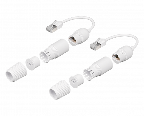 RJ45-15MM UBIQUITI 2 unidades Adaptador RJ45 Categoría6A Apantallado Conexión Macho-Hembra