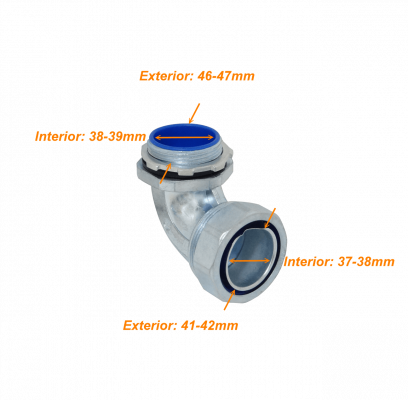 M50-SAC Codo Metalico 50mm Prensacable Estanco para Flexible Aislacion IP65
