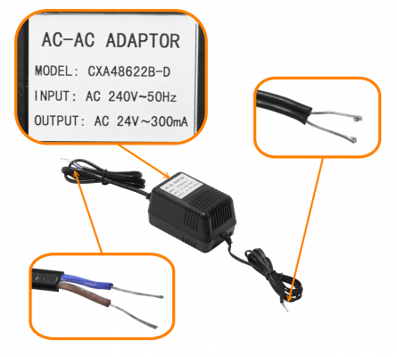 F24-A7 24VAC 0,3A 7,2W Alimentador Transformador Bobina Cableado Abierto 300mA