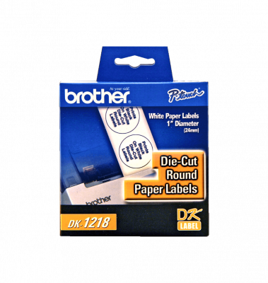 DK1218 Brother 24mm-Diámetro 1000-Rótulos Autoadhesivos Papel Blanco para-QL