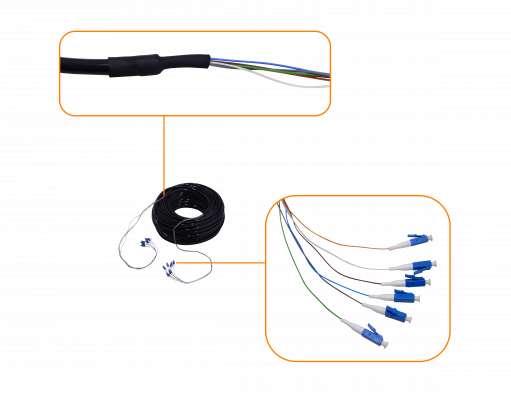 FC-SM-200 UBIQUITI 61m 200ft Jumper Cable Exterior 6-Fibras/LC-LC MonoModo 5,8mm