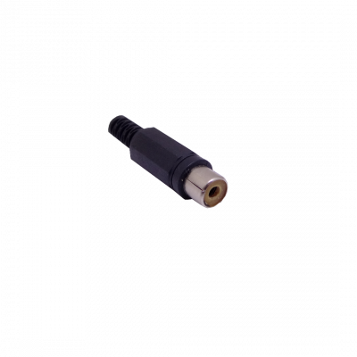 RCA-H 1-Pieza Conector RCA Hembra Negro para Soldadura