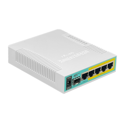 HEX-POE MIKROTIK req-cable L4 5-1000(4-PoE) 1-SFP USB 10-57V inc/24V RB960PGS