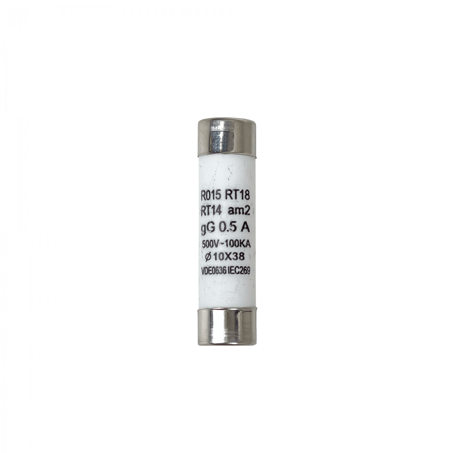 FUSE-05C 0,5A 10x38mm2 500V 500mA Fusible Cilindrico 36mm-Larg 9,5mm-Diamet 0.5