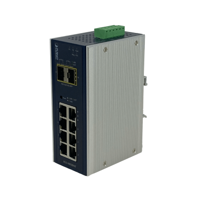 IGS-10020MT PLANET 8-1000 2-SFP Conmutador Industrial Gestionado Carril-DIN 12-48VDC 24VAC