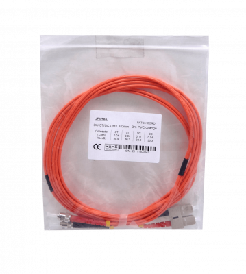 JFMTC3 3mt ST-SC OM1 MultiModo MM Duplex Jumper Fibra 62.5/125um LSZH