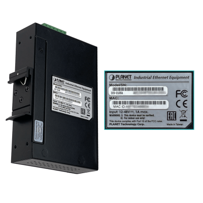 ICS-2105A PLANET Convertidor Serial a Ethernet Industrial 1-SFP RS232 RS422 RS485 DB9 Alimentación 12-48V