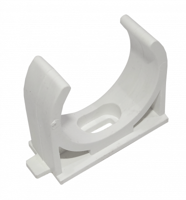PVC40-A LINKCHIP 40mm Soporte Fijacion Abrazadera p/Tubo PVC Blanco Tornillo