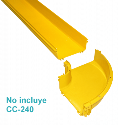 CCA-240-AP Codo Plano de 90º Amarillo PC+ABS LSZH Hembra de 240x100mm para req/CC240
