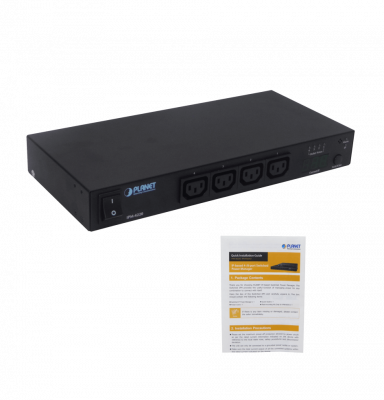 IPM-4220 PLANET Unidad de Distribución de Energía 1 entrada C20 4 salidas C13 1 LAN control-IP medición-corriente sin Rack USB 2 COM