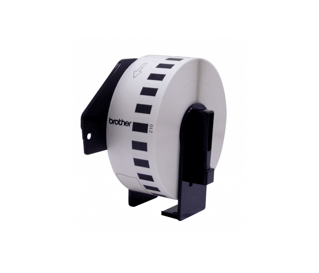 DK2210 BROTHER 29mm x 30,4mt Negro sobre Blanco Papel-Continuo Adhesivo p/QL