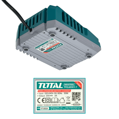 CARGA-20V TOTAL P20S Cargador de Bateria 20V 2A 50W inteligente TFCLI2001
