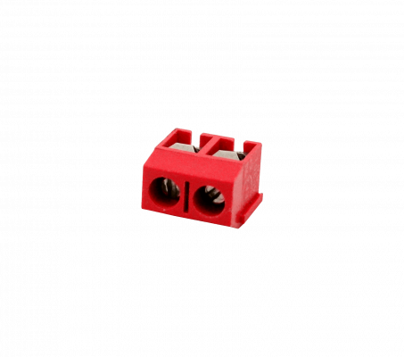 REGLETA-2PR Rojo 16-Amperios 2-Polos Bornera-Tornillo 300V-Máx 16A-Máx AWG22-14 Paso 5,08mm