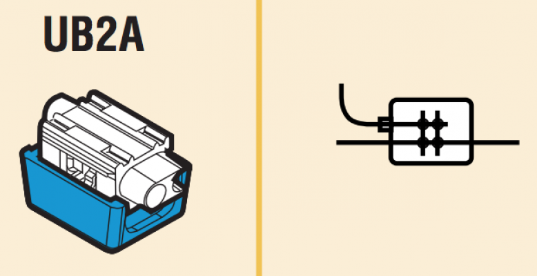 UB2A 3M 29-19AWG 0,4-0,9mm2 100-unidades Conector Derivación Aislado Gel RUS-UL