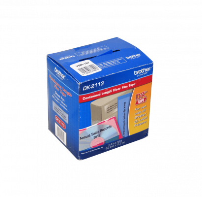 DK2113 BROTHER 62mm 15,2mt Negro sobre Transparente-Continuo Adhesivo p/QL