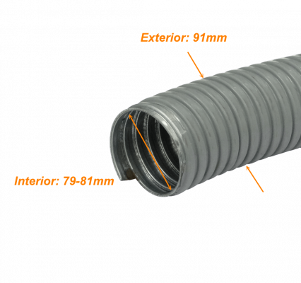 M90-10 90mm Rollo-10mts Conduit Flexible Metalico Cubierto-PVC PCFC