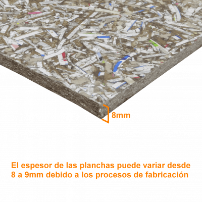 PS-80 IBAPLAC 8mm-9mm 1,1x2,2m Plancha Tetrapack Reciclado 110x220cm 2,42m2