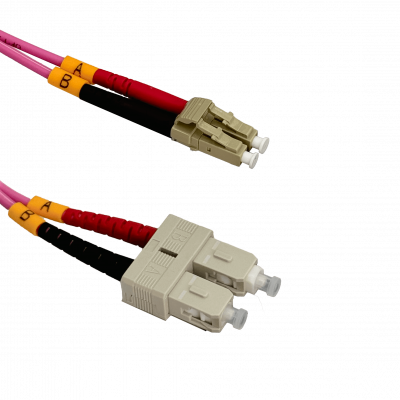 JF4LC2 LSZH 2 metros LC-SC OM4 Multimodo MM Dúplex Latiguillo de Fibra 50/125µm 3,0mm
