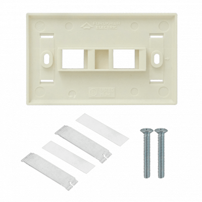 FP2WF FURUKAWA Placa frontal plana blanca para 2 conectores Keystone de 70x114mm ref. 35050017