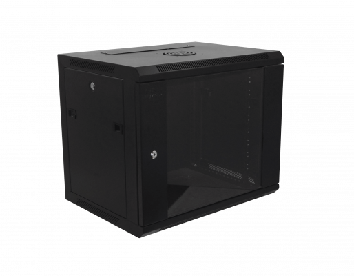 RK09-4L. Armario Rack mural de 45cm de profundidad, 9 unidades, color negro, incluye tornillería M6 y 2U