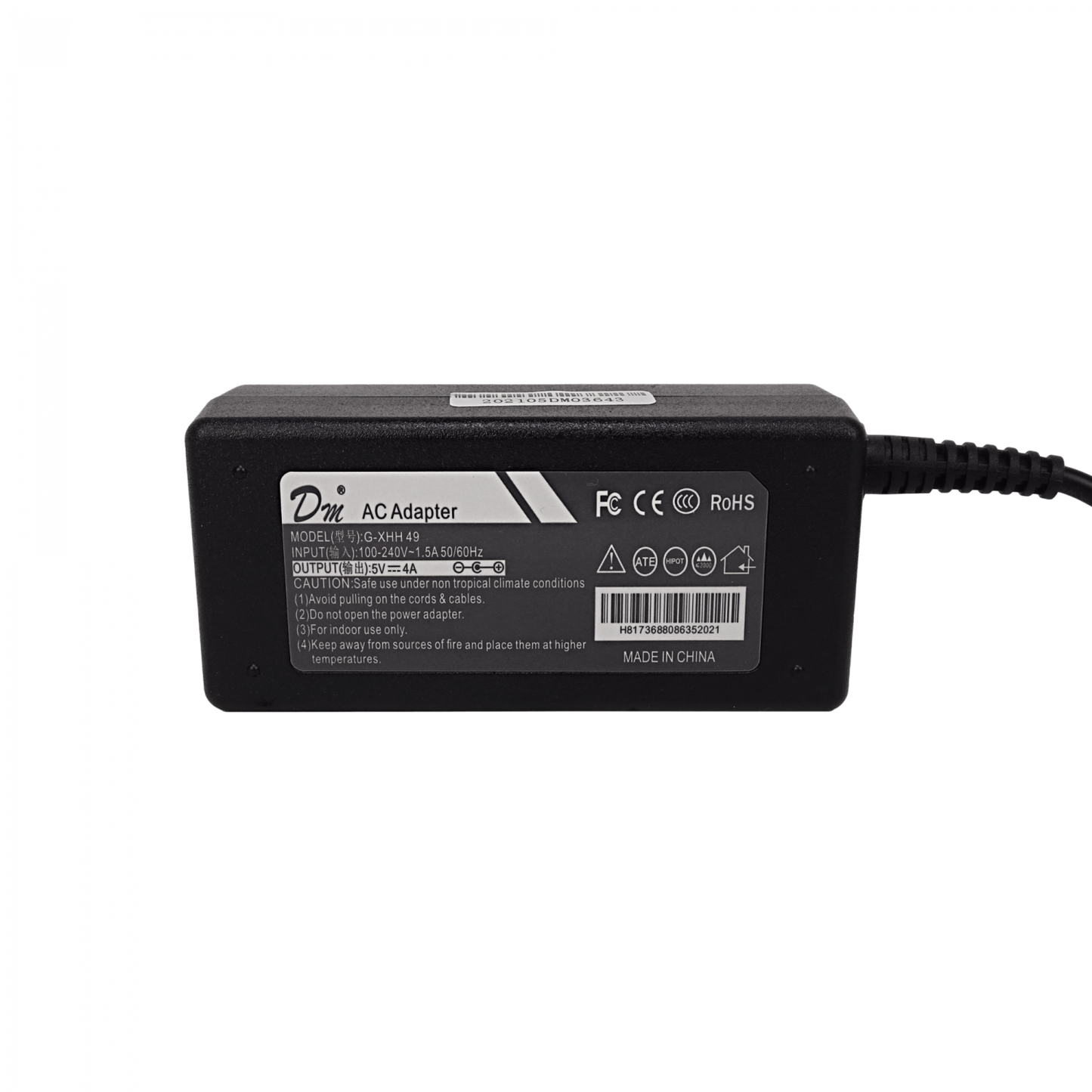 F5-4 Plug-3,5x1,35mm 5V 4A 20W 100-240VAC Plastica interior Fuente de Poder
