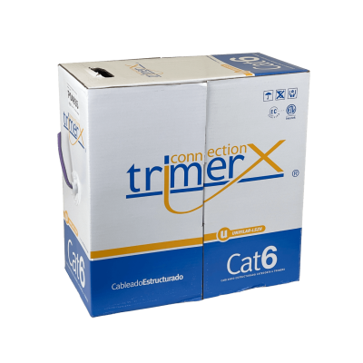 CB6T-UVH TRIMERX AWG23 LSHZ CAT6 Violeta Cable de un solo hilo 305 metros Cobre