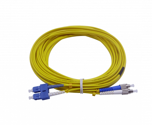 JFSCF10 Cable de fibra óptica monomodo dúplex SC-FC de 10 metros, 9/125 µm, con cubierta de 3.0 mm