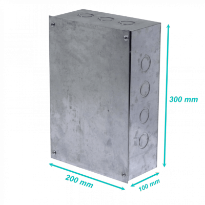 FPCWM-6 B23 Gabinete 300x200x100mm con Cubierta-305x205mm Galvanizado Metálico