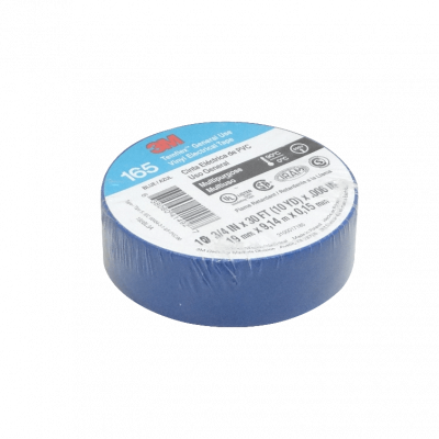 TEMFLEX-9A. 3M 9mt 165 Azul Huincha Cinta Aisladora PVC 19mm 0,15mm 600V 90ºC