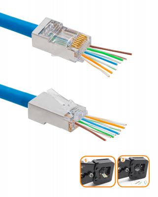 RJ6SEZ XINTYLINK EZ-RJ45 CAT6 STP FTP Bolsa 50 Conectores con Orificios-1,1mm