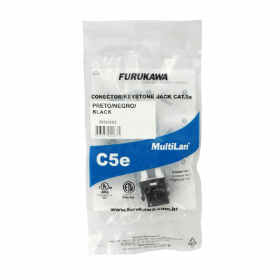KP5NF FURUKAWA Negro Cat5e UTP Multilan Conector Hembra RJ45 para inserción Keystone 35060503