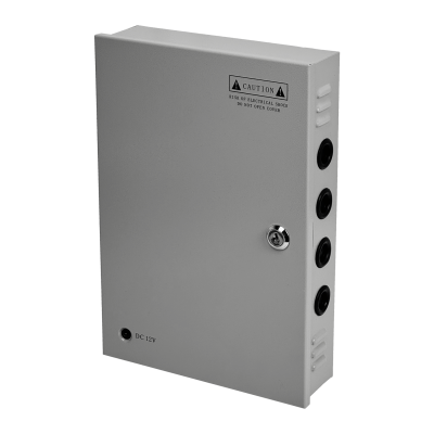F12-20T Fuente de Alimentación 240W 12VDC 20A 18-Salidas Gabinete con Llave Piloto 100-240VAC