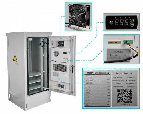 RK32-6AE Armario Exterior 32U Aire30KWh 1660x750mm IP55 Estante con Cerradura Profundidad-45cm
