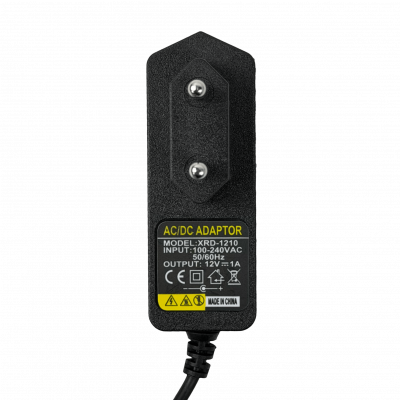 F12-1B Equipo de Alimentación 12V Corriente Continua, Capacidad 1A, Conector Cilíndrico de 5,5x2,1mm, Potencia Nominal 12W, Transformador Clase P1A-IT