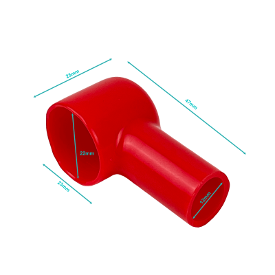 BTAP-16R Rojo 47x25x23mm Protector Cuadrado Aislante para Batería