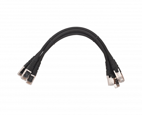 CP6SN-03-4 LINKMADE S/FTP CAT6 4UN 30cm NEGRO LSZH CABLE PATCH INYECTADO MULTIF