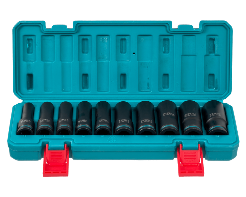 DADOS-IMPACTO TOTAL Juego de Cubos de Impacto Largos-78mm 10-24mm 10 piezas THKISD12102L