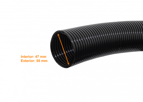 FLEP55 55mm Rollo-25mts Conduit Flexible Plastico Corrugado Negro PA