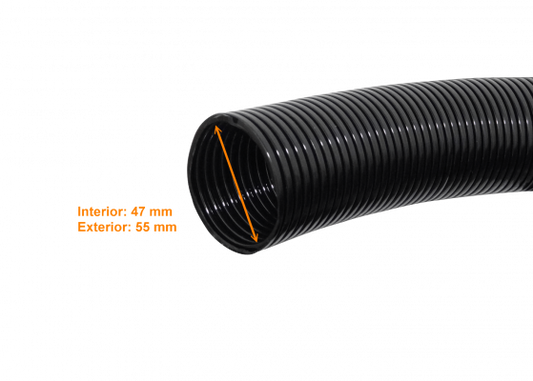 FLEP55 55mm Rollo-25mts Conduit Flexible Plastico Corrugado Negro PA