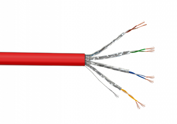 C6AR-20. LINKMADE 2m Cat6a U/FTP Rojo LSZH Cable de Parcheo Inyectado Multiconductor